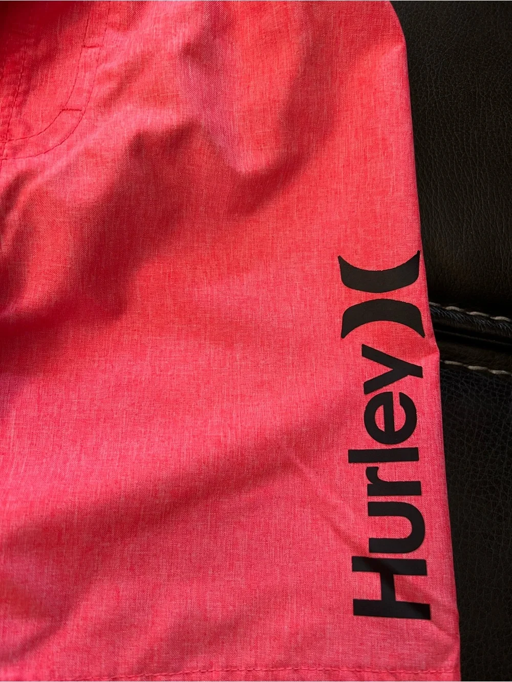 *Hurley Coral-Red Boardshorts with Black Logo